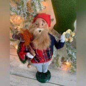 Retired Signed Numbered 64/100 Byers’ Choice Caroler Old Man w/ Toy Gifts 1995